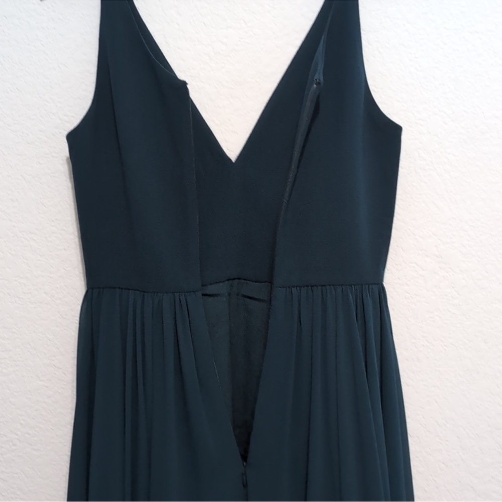 Dress The Population Alicia Chiffon Midi Dress Pine (Green) Lace Hem size Small - Picture 4 of 11